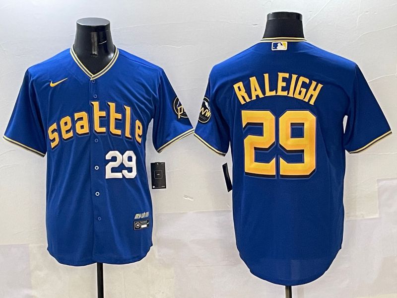 Men Seattle Mariners #29 Raleigh Blue City Edition 2025 Nike MLB Jersey style 4